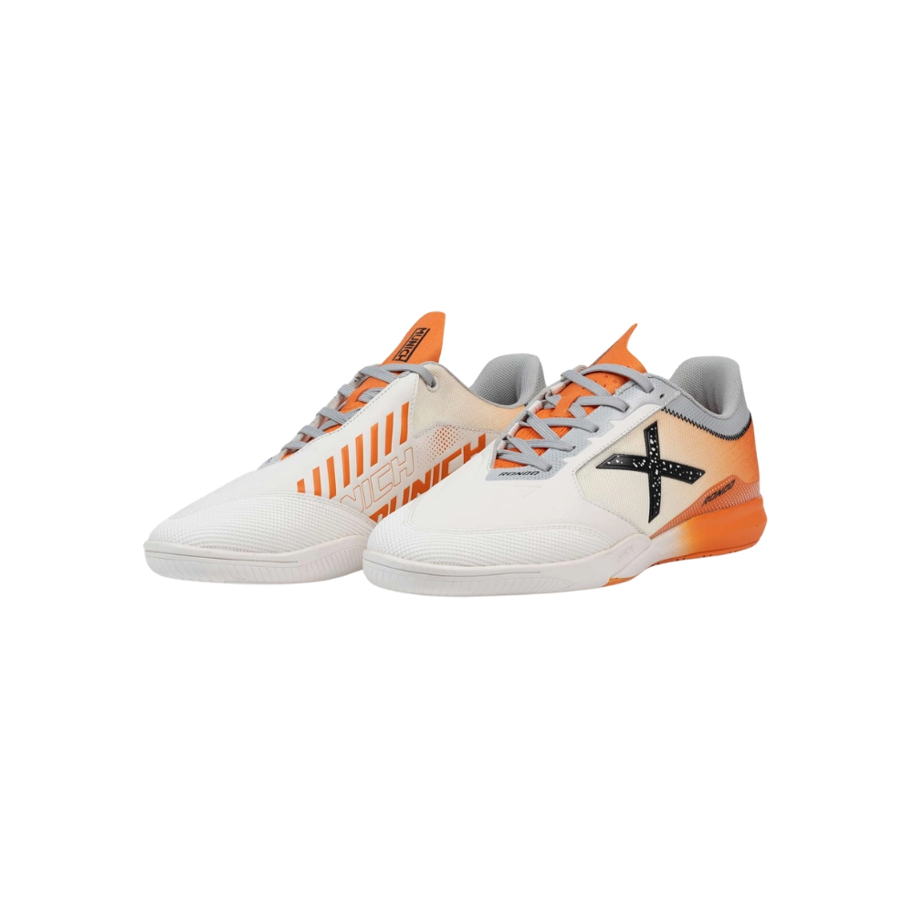 Miniatura 3.0 de Chuteira Futsal Rondo Cinza/Laranja Munich