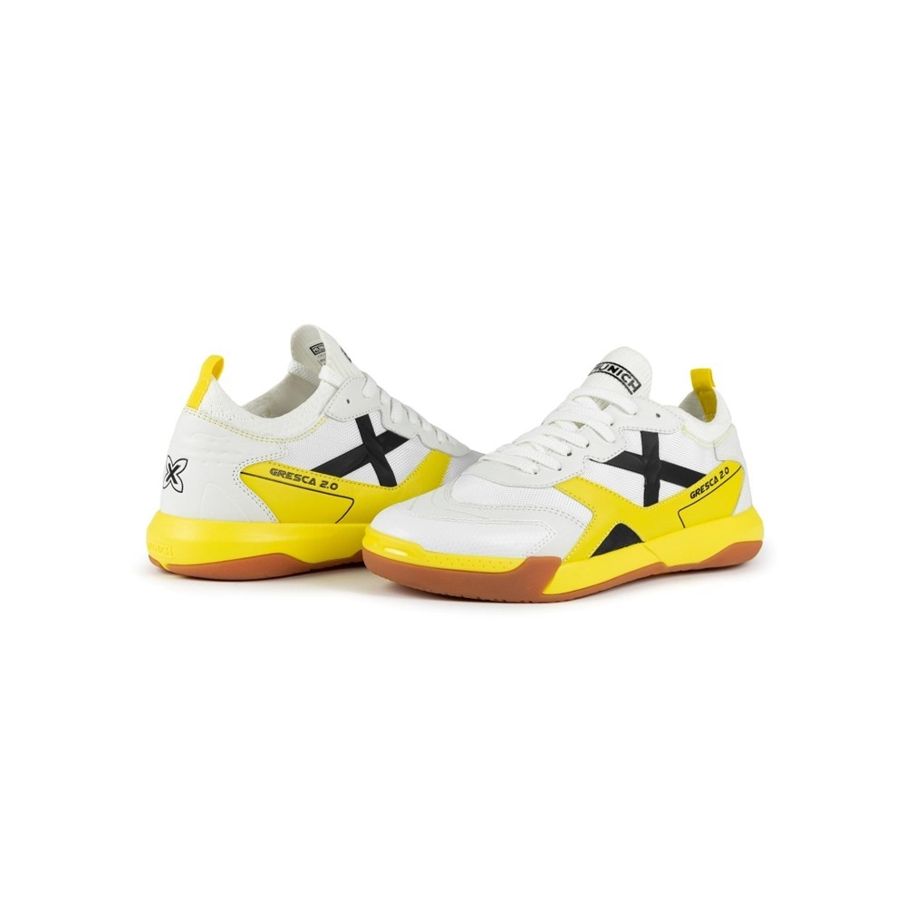 Miniatura 5.0 de Chuteira Futsal Gresca 2.0 Branco/Amarelo Munich