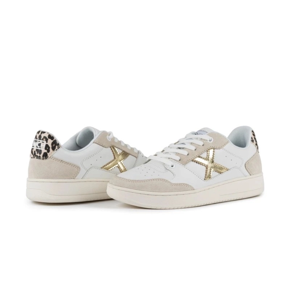 Miniatura 5.0 de T&ecirc;nis Feminino Legit Branco/Dourado Munich
