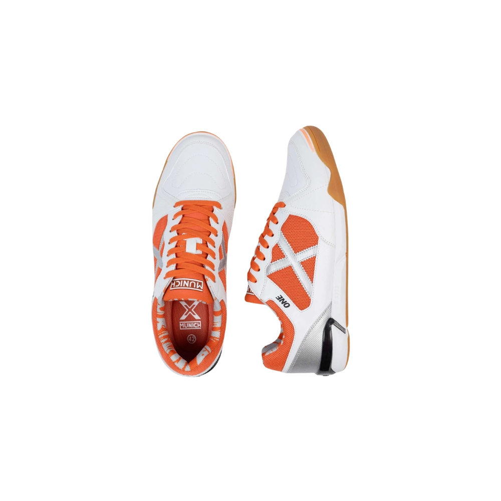 Miniatura 5.0 de Chuteira Futsal One Laranja/Prata Munich