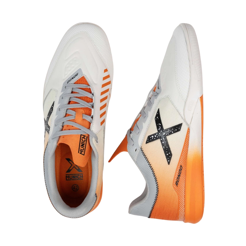 Miniatura 5.0 de Chuteira Futsal Rondo Cinza/Laranja Munich