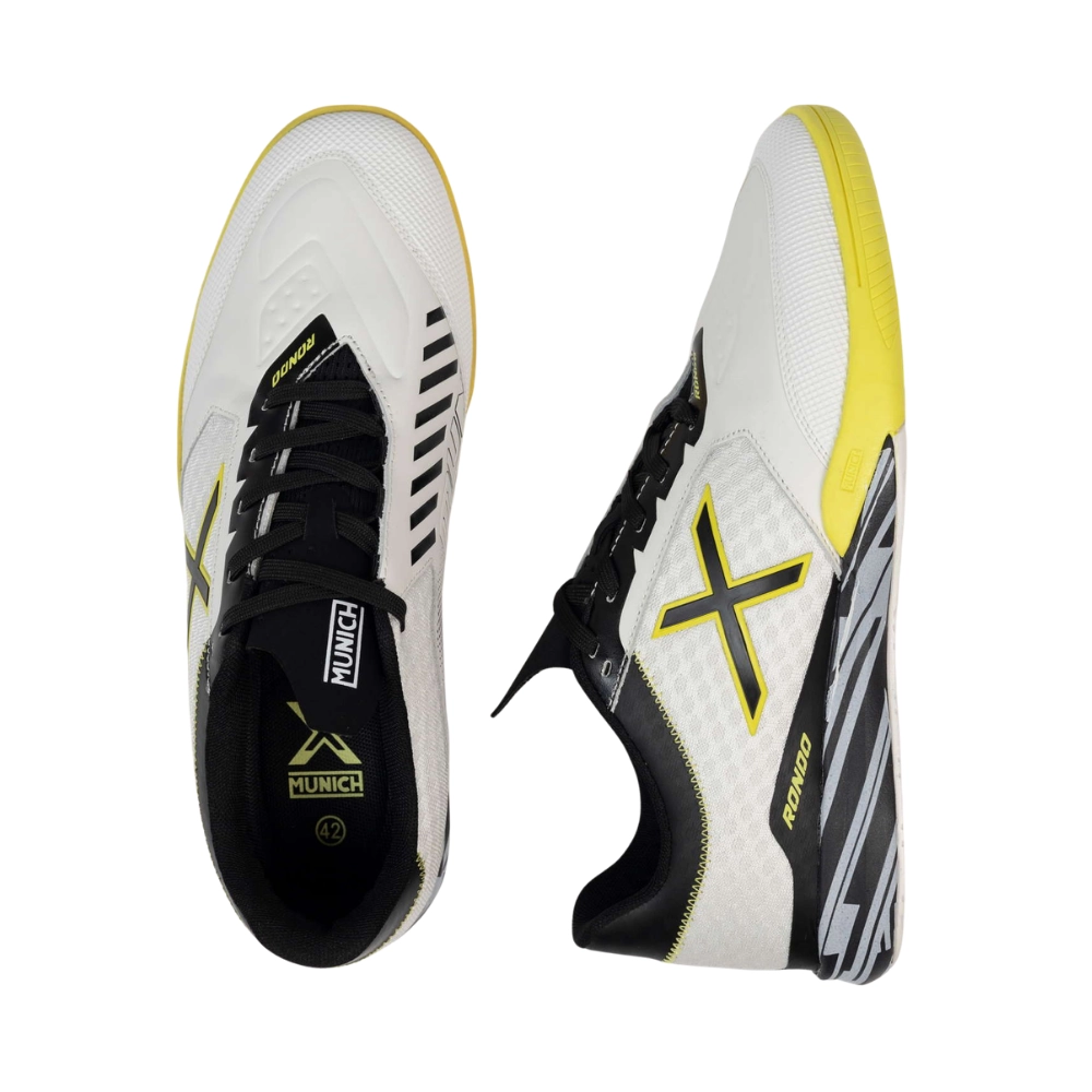 Miniatura 5.0 de Chuteira Futsal Rondo Branco/Preto Munich