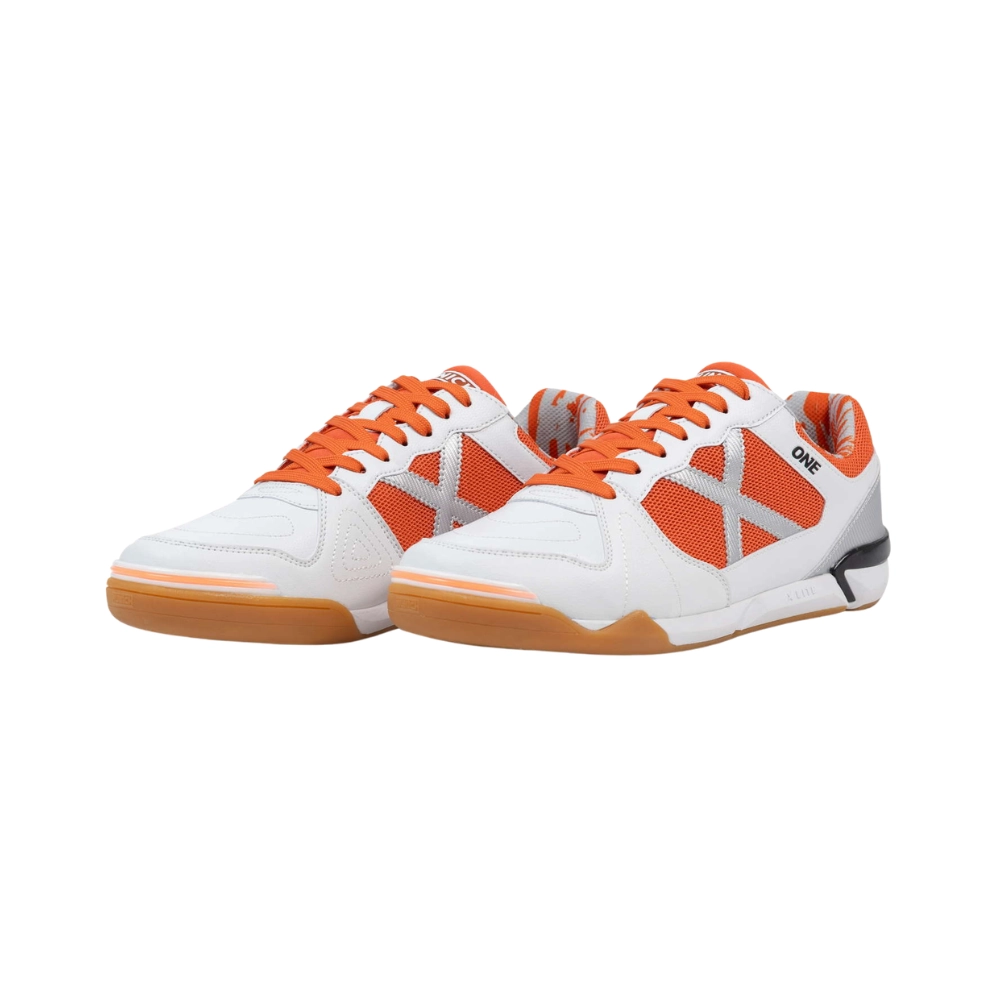 Miniatura 4.0 de Chuteira Futsal One Laranja/Prata Munich