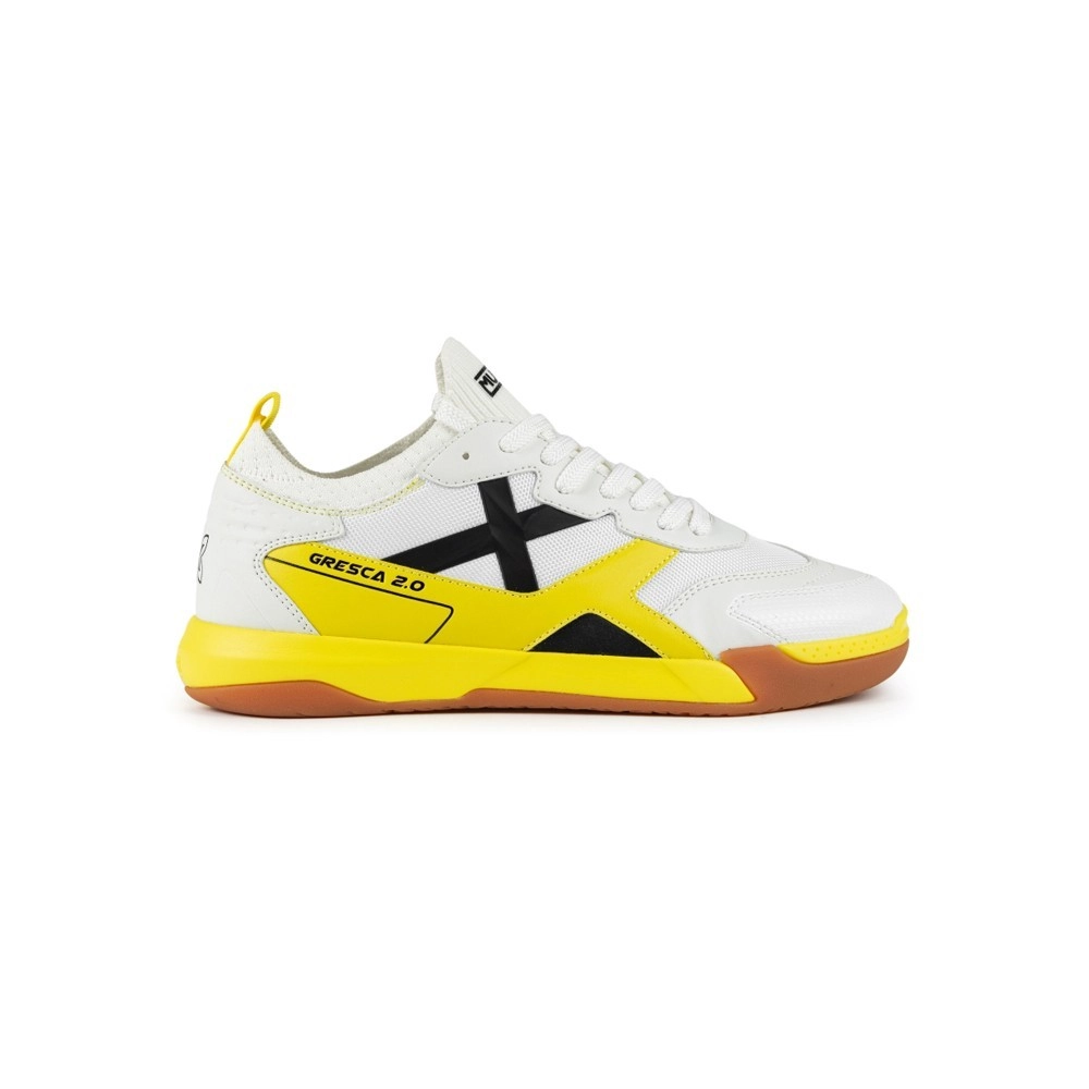 Chuteira Futsal Gresca 2.0 Branco / Amarelo