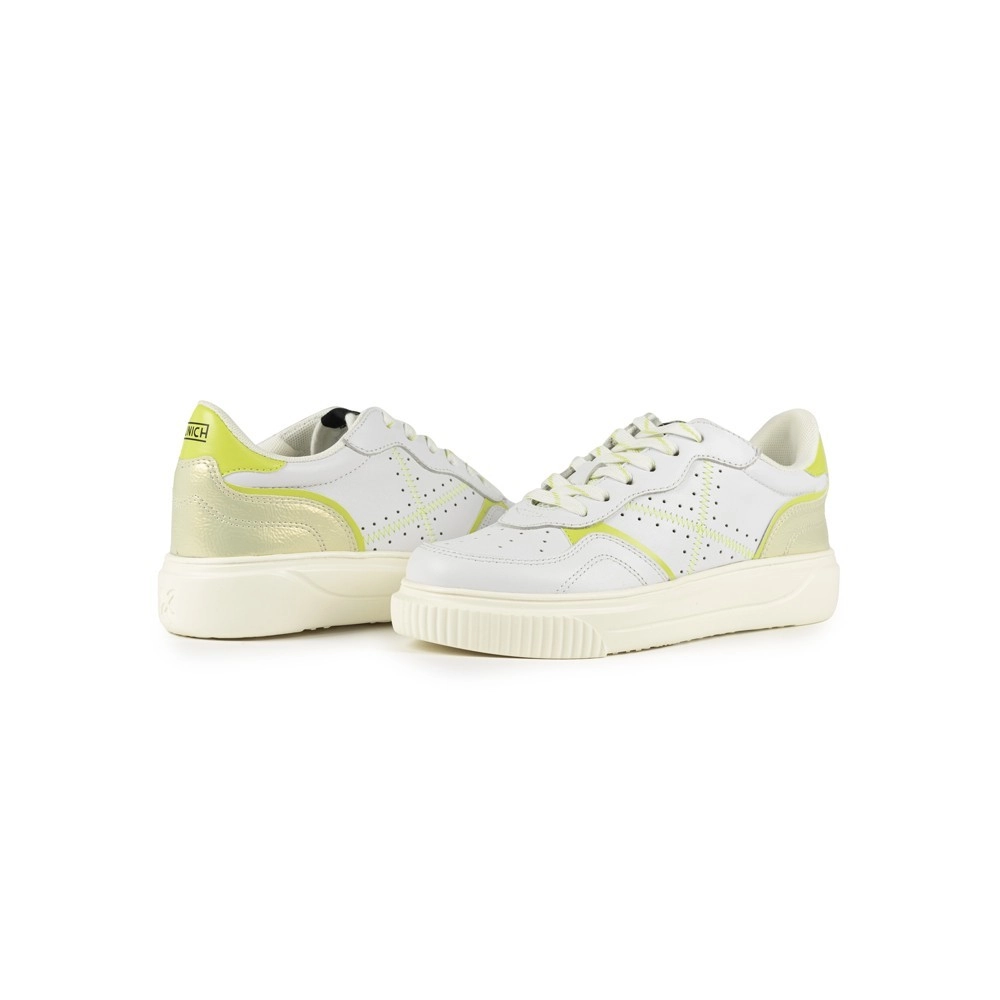 Miniatura 4.0 de T&ecirc;nis Feminino Suggar Branco/Amarelo Munich